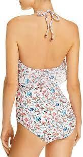 NWT Shoshanna 4 Floral Veranda Halter One Piece Swimsuit 97699