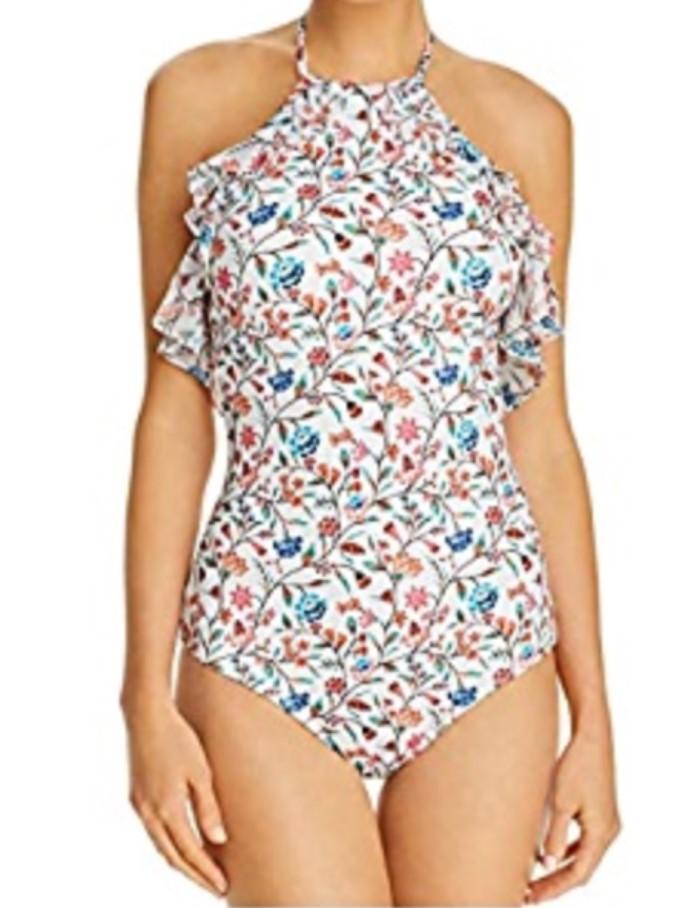 NWT Shoshanna 4 Floral Veranda Halter One Piece Swimsuit 97699