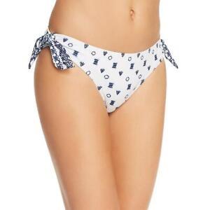 NWT Splendid Boarder Stripe S White Side-Tie Bikini Swim Bottoms #97729