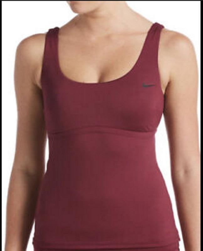 NWT Nike S Tankini Swimsuit Top Burgundy 97787