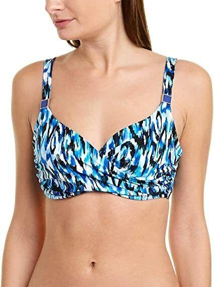 NWT Miraclesuit 36D Surplice Bra Swim Bikini Top Swimsuit 97795