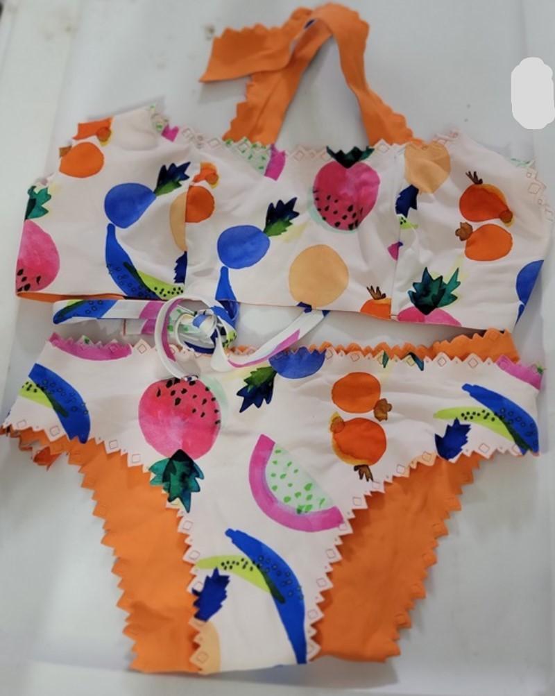 NWT Pilyq S/M Fruit Scoop Neck Halter Cheeky Bikini Swim Set #97805