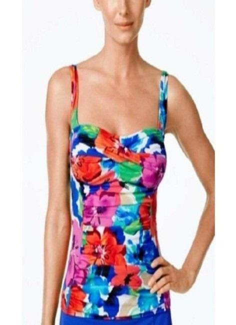 NWT Swim Solutions 14 Bust Support Floral Print Tankini Swimsuit 97807