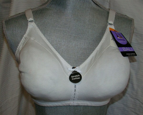 NWOT Bali White 40C Cotton Double Support Wirefree Bra 3036 97826