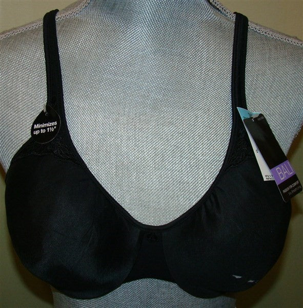 NWOT Bali 42DDD Passion for Comfort Minimizer Underwire Bra 3385 Black 97853