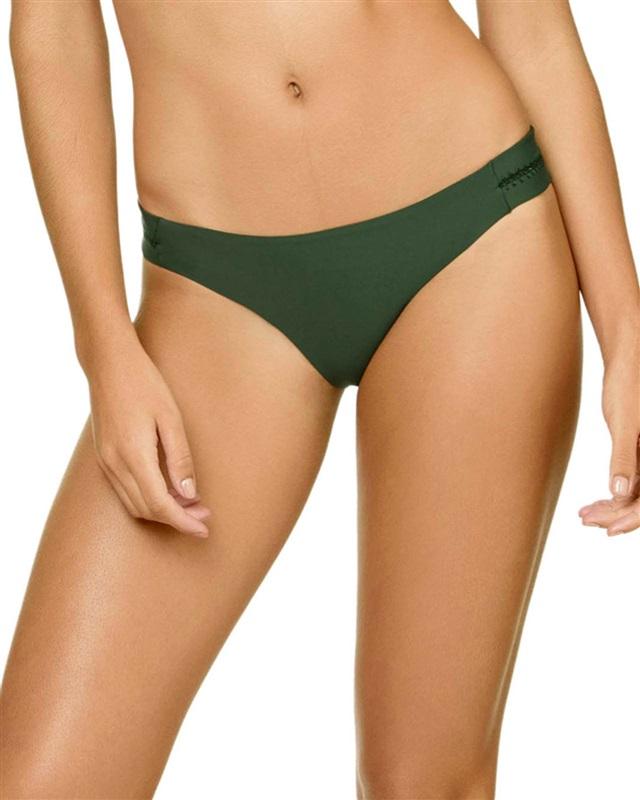 NWT Pilyq Envy Stitched Side Tab Green L Cheeky Bikini Bottoms #97992