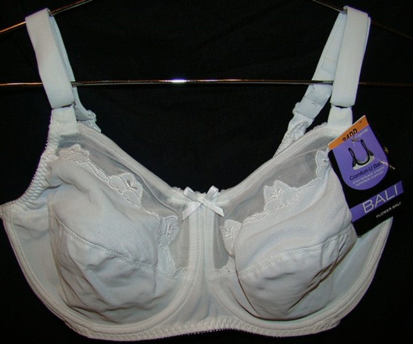 NEW Bali Flower Full Coverage 2 Part Bra 0180 White 40C #98003