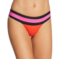 NWOT PIlyq Red Lust S Banded Color Block Cheeky Bikini Swim Bottoms #98041
