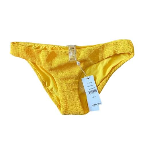 NWT Pilyq Marigold M Smocked Solid Cheeky Bikini Swim Bottoms #98076