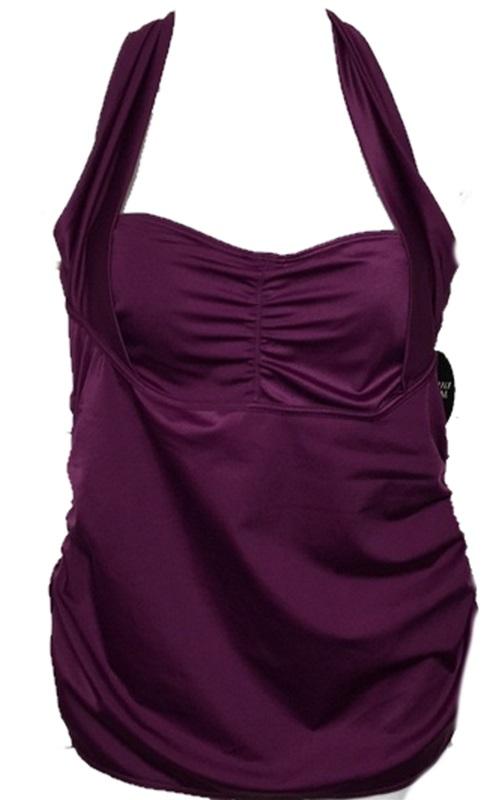 NWT Soma 36B 34C Convertible Halter Bra Cup Sized Tankini Top Plum 98085