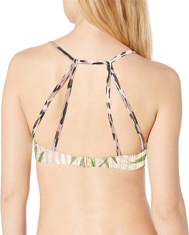 NWT Vince Camuto L Molded Bikini Swim Top Tropical Palm 98108