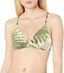 NWT Vince Camuto L Molded Bikini Swim Top Tropical Palm 98108