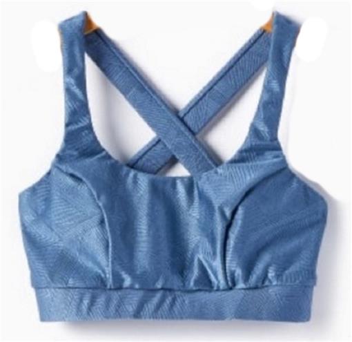 NWT Lola Gets Active M Galaxia Gerry Blue Textured Sports Bra 98130