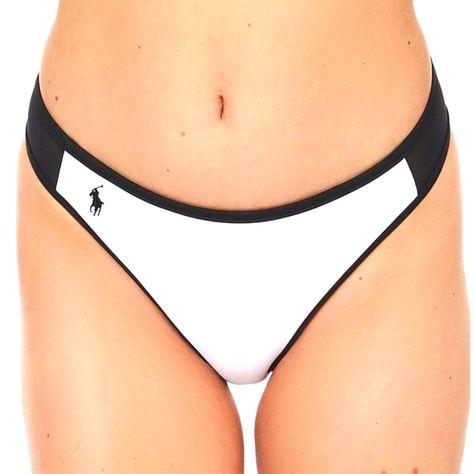 NWOT Ralph Lauren White Colorblock S Hipster Side-Tab Bikini Swim Bottoms #98161