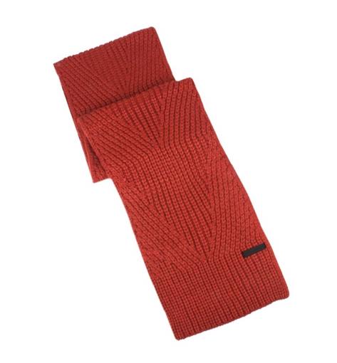 New Rebecca Minkoff Traveling Rib Knit Scarf 74x9 Brick Red Orange #98174