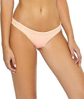 NWT Pilyq Papaya L Solid Pink Smocked Full Bikini Swim Bottoms #98261