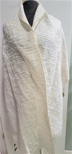 NEW Badgley Mischka Metallic Houndstooth Wrap 23"x74" Winter White #98283