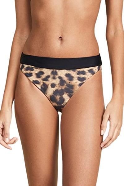 NWT Pilyq Kylie Leopard L Banded High Waisted Full Bikini Swim Bottoms #98312