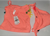NWT PIlyq 2 Girls Orange Pom Pom Bikini Top & Bottom 98338