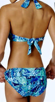NWOT Ralph Lauren 16 Exotic Paisley Blue Bikini Top Swimsuit 98350