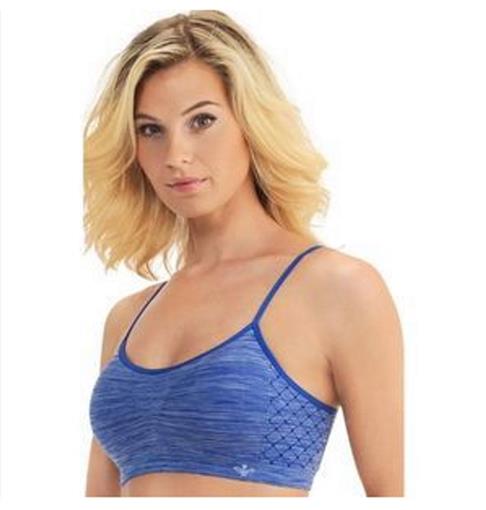 NWOT Lily Of France S/M Dynamic Duo Seamless Bralette 2171941 Blue #98364