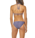 NWT PIlyq M Amethyst Zen Braided Purple Strappy Halter Bikini Swim Set #98476