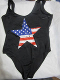 NWOT City Streets 1PC Lone Star Swimsuit Size S Black 98480