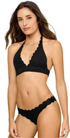 NWT Pilyq S Copper Reversible Seamless Wave Neck Halter Bikini Swim Set #98509