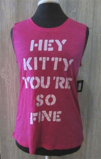 NWT Cozy Zoe M Hey Kitty Sleeveless Tank Pink 98566