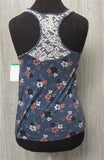 NEW honeydew Calcite Floral Lace Tank Cami Blue 98601