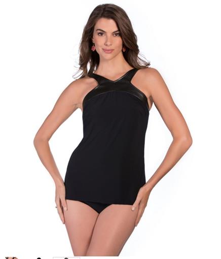 NWT MagicSuit Miraclesuit 8 Leather Clyde Top Swim Tankini 98602