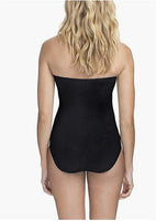 NWT Profile by Gottex Ribbons Textured Bandeau Strapless 1PC Swimsuit 98622