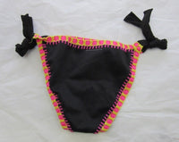 Sample Pilyq Platinum Crochet M Side-Tie Bikini Black Pink Swim Bottom 98650