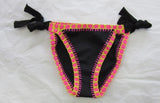 Sample Pilyq Platinum Crochet M Side-Tie Bikini Black Pink Swim Bottom 98650