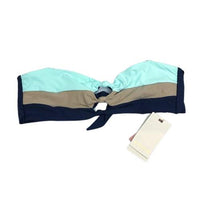 NWT PIlyq Navy Color Block D Cup Knot Bandeau Bikini Swim Top #98755