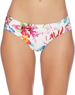 NWT Athena White Floral SZ 10 Double Strap Hipster Bikini Swim Bottoms #97486