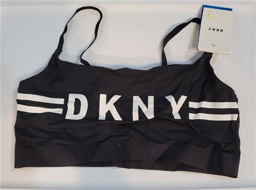 NEW DKNY XL Logo Scoop Wirefree Bralette DK4509 Black 99069