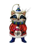 NEW Sterling Blown Glass Forest Friends Badger in Christmas Sweater Ornament