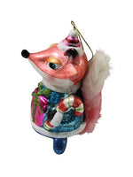 NEW Sterling Blown Glass Forest Friends Fox in Christmas Sweater Ornament