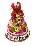 NEW Sterling Blown Glass Sardine Tower I love Meow Cat Christmas Ornament