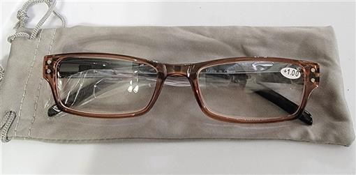 CessBlue Brown Rectangle Blue Light 1.0 Reading Nerd Glasses Readers 99132