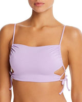 NWT L Space Raefaella XS Purple Cutout Halter Bikini Swim Top #99174