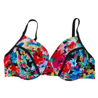 NWT Bleu Rod Beattie Watercolor Floral 34D Underwired Bikini Swim Top #99409