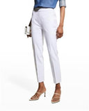 NWT Spanx M On-the-Go Ankle Slim Straight Pant White Silver Lining 99429