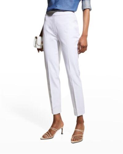 NWT Spanx LG On-the-Go Ankle Slim Straight Pant White Silver Lining 99432