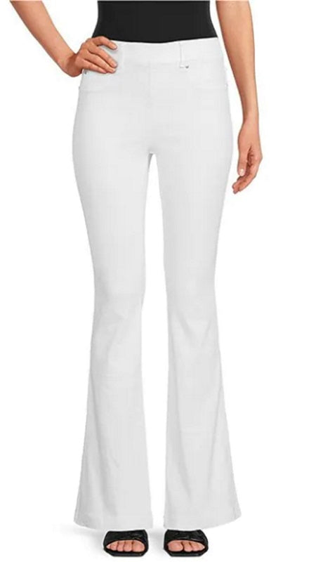 NWT Spanx L Flare Leg High Rise Stretch Jeans 20349 White 99438