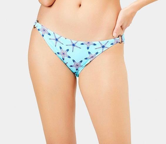 NWT Vilebrequin Starfish Lazuli M Blue Side-Ring Cheeky Bikini Swim Bottom 99471