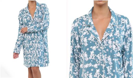 NWT Papinelle S ISABELLE DEEP TEAL MODAL LONG SLEEVE NIGHTSHIRT 99824