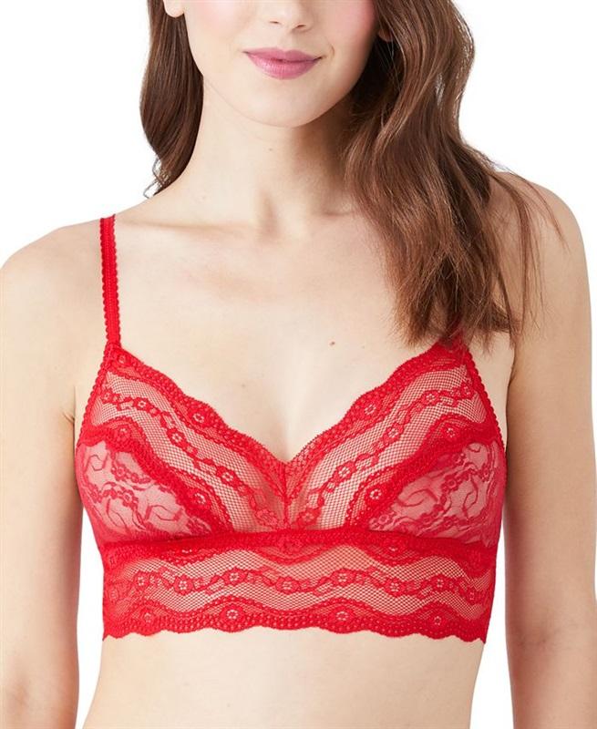 NWT Wacoal b.tempt'd Small 910182 Lace Kiss Red Bralette 99965
