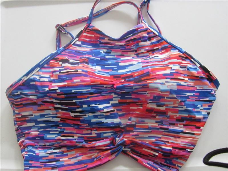 NWT Swim Solutions Colorblock SZ 10 5519856 High-neck Cropped Tankini Top #92439